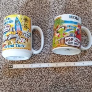 2 coffee mugs. Ron Jon surf shop. 1 grand turkey. 1 cocoa beach mom.